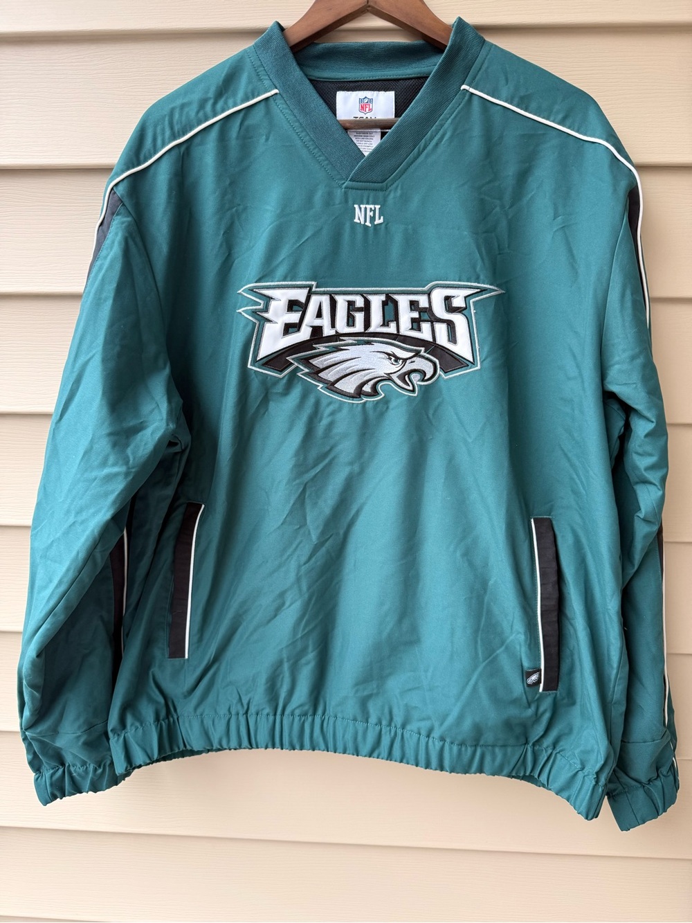 Philadelphia Eagles NFL Team Apparel Pullover Windbreaker Men’s L Green